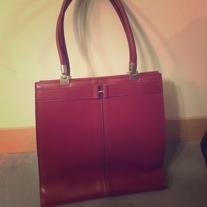 Red leather purse
